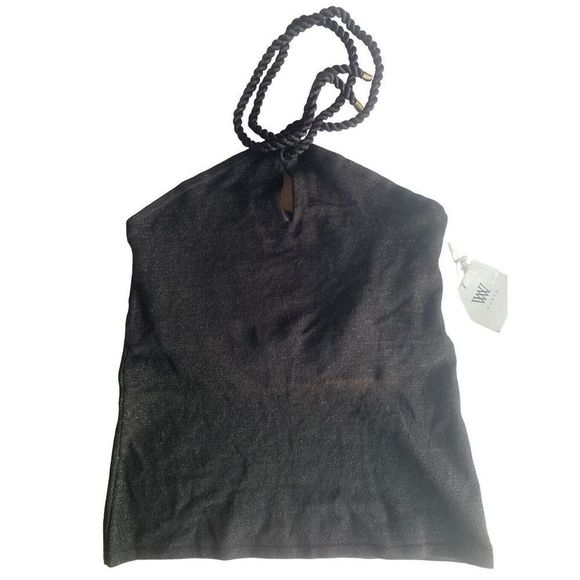 New Worth Halter Top Women’s Large Black Silk Spandex Summer Causal Ladies - Picture 1 of 8